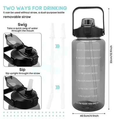3 PCS Transparent Motivational Water Bottles-3