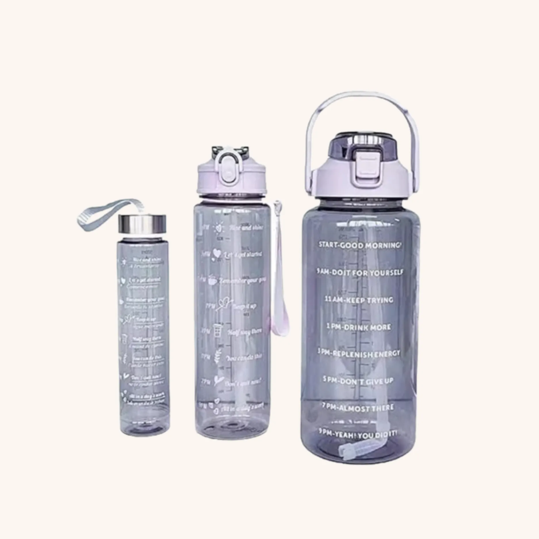 3 PCS Transparent Motivational Water Bottles 3 PCS Transparent Motivational Water Bottles